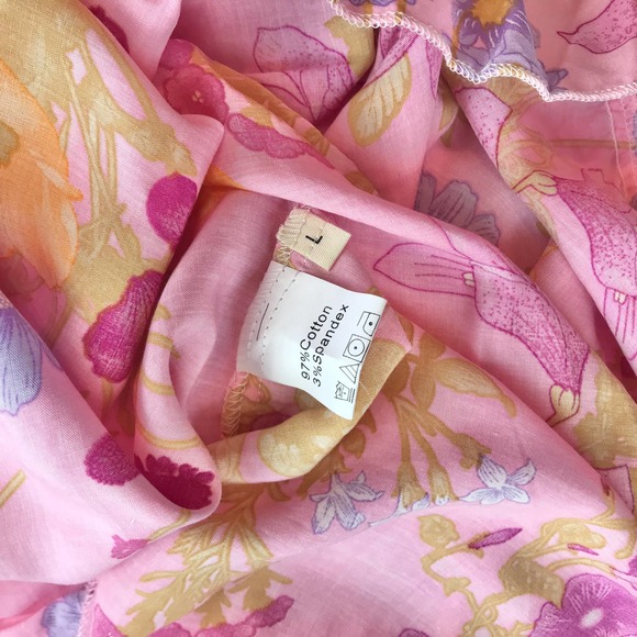 NWT Pastel Pink Floral Ruffle Short Sleeve Blouse - Picture 4 of 11